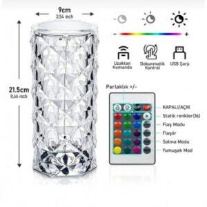 Alternative view of Kristal LED Kumandalı Ve Dokunmatik Masa Lambası