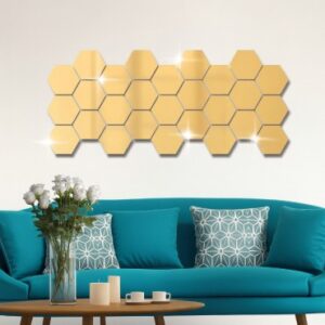 Alternative view of Yapışkanlı Akrilik Gold Ayna Seti 12 Adet