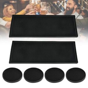 Alternative view of Bar Mat 2 li 30x15 cm + 4 Bardak Altılığı 6lı Set