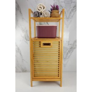 Alternative view of 2 Organizer Raflı Ahşap Bambu Çek-Aç Kirli Sepeti