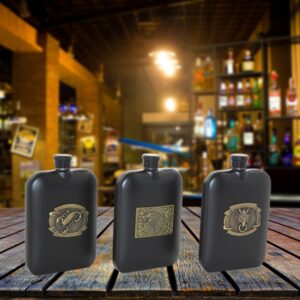 Paslanmaz Çelik Kabartmalı Tekli 6 Oz Matara