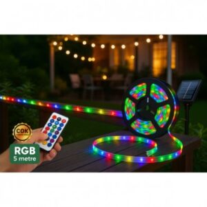 Alternative view of Güneş Enerjili RGB 5 Metre Şerit LED Kamp ve Bahçe Aydınlatması