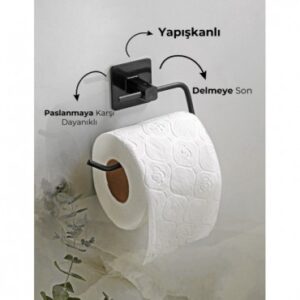 Alternative view of Metal Siyah Tuvalet Kağıtlığı