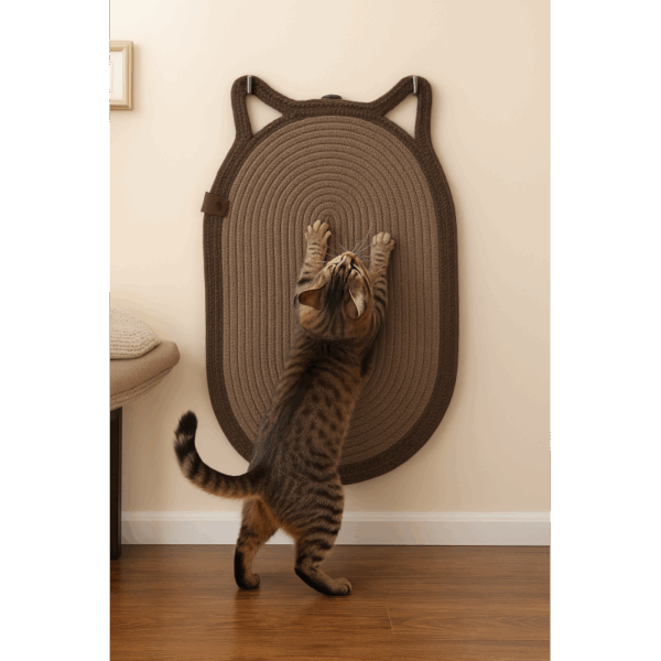 Mikopet Dekoratif Kedi Kulaklı Tırmalama Paspası