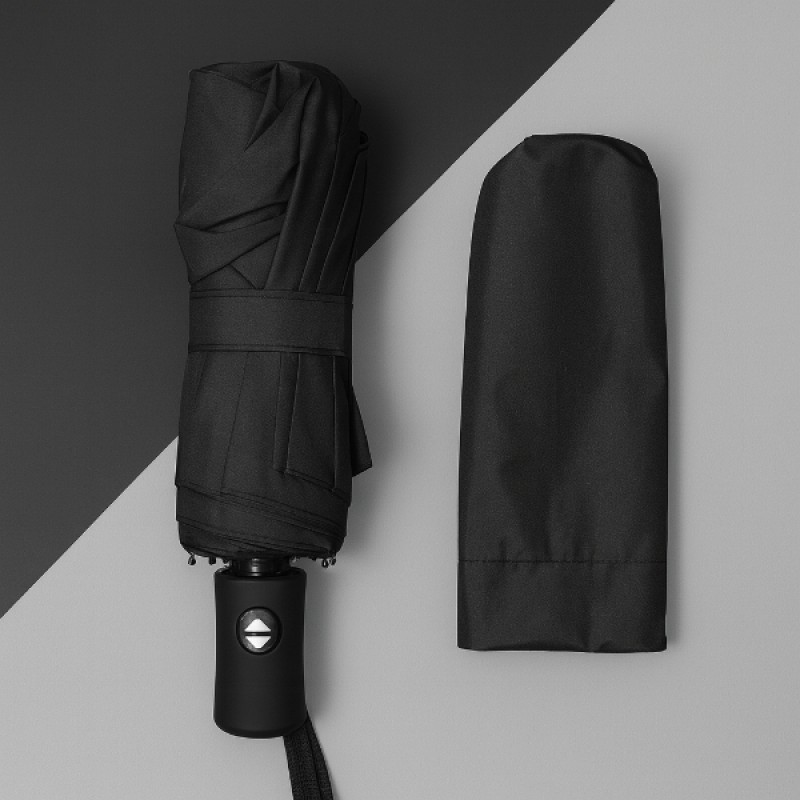 Siyah Kılıflı Otomatik Kompakt Şemsiye - Görsel 2